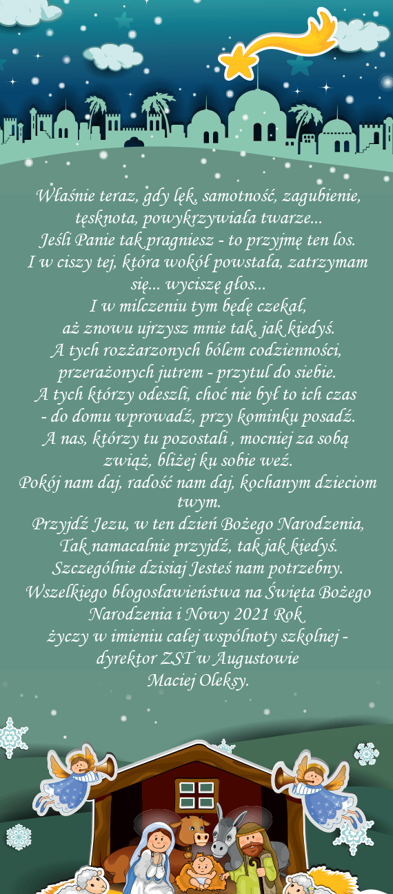 Życzenia Bożonarodzeniowe 2020